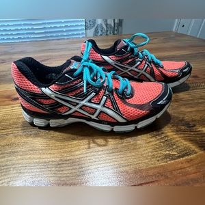 Asics GT-2000 Orange, Black and Teal Women’s Tennis Shoes Size 7.5